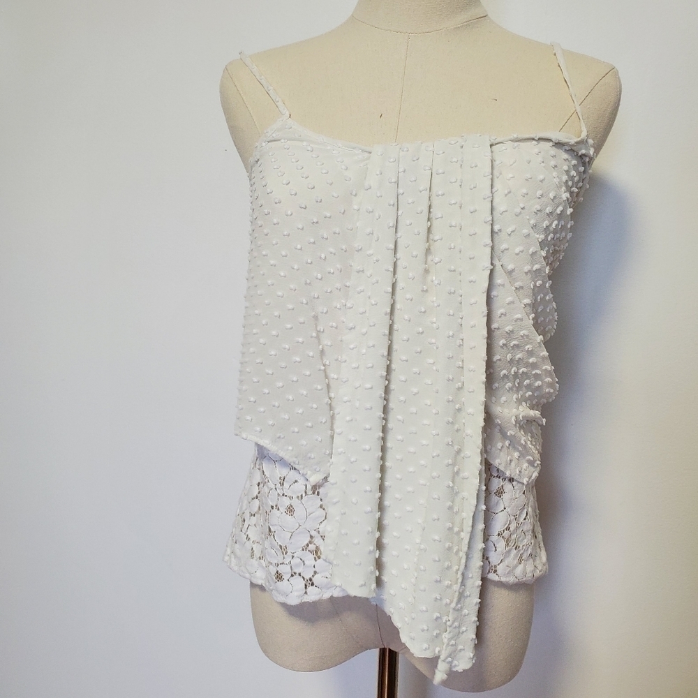Madison Marcus Silk Ruffled Camisole Top